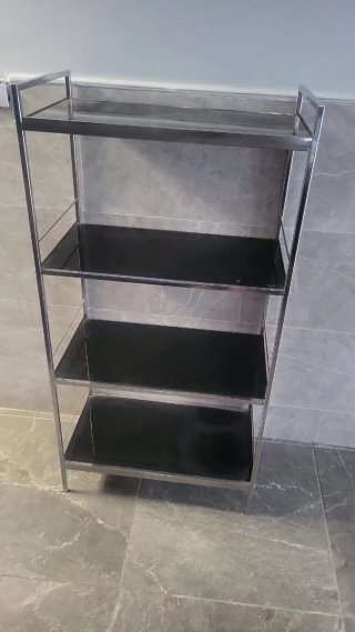Estantería de cristal y metal