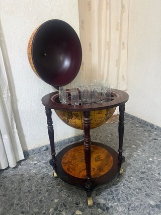Mueble Bar Globo Terraqueo Vintage Madera