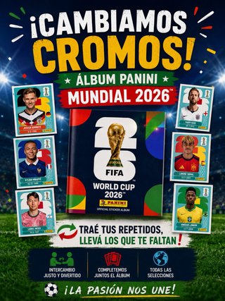 Álbum Panini Mundial 2026 cambiamos Cromos
