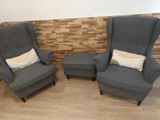2 Sillones Orejeros Grises