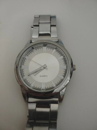 Reloj de Pulsera Plateado Hombre Quartz