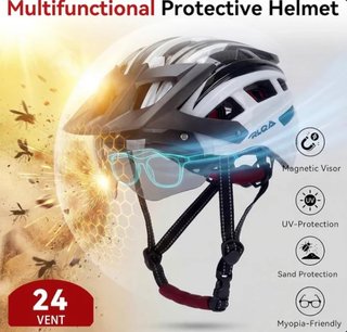 SIN ABRIR Casco Bicicleta Con Luz LED y Visera