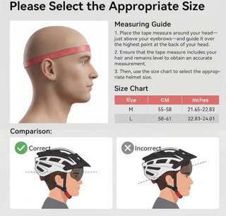 SIN ABRIR Casco Bicicleta Con Luz LED y Visera