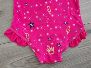 Fato de banho fushia e touca K-pop 3/4 anos