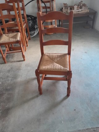 Sillas de madera y mimbre 6 sillas precio total