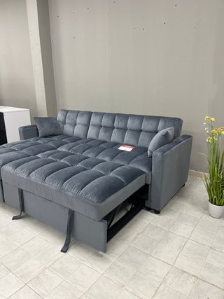 Sofá Cama Gris con Almacenaje