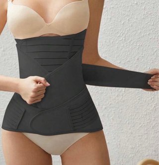 Nuevo Faja Postparto Cinturón Negro Talla L