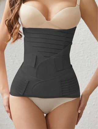 Nuevo Faja Postparto Cinturón Negro Talla L
