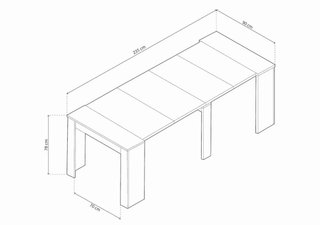 Mesa comedor extensible 50-235x90x78cm