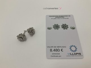 pendientes oro 18k con piedra con topacio