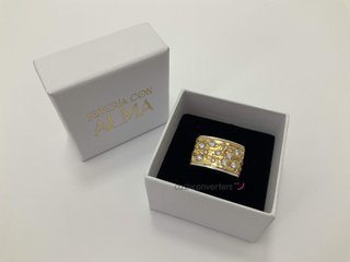 anillo oro 18k con piedra t. 14 (17,2 mm)