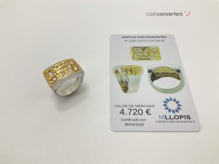 anillo oro 18k con piedra t. 14 (17,2 mm)