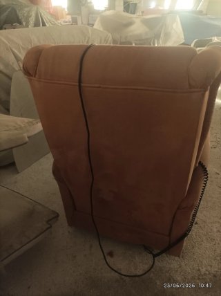 Sillón Masaje Tela Naranja. En muy buen estado.