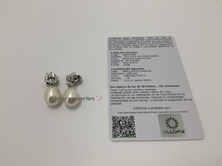 pendientes oro 18k con piedra