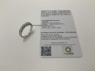 anillo oro 18k con piedra con diamante t. 11 (16,24 mm)