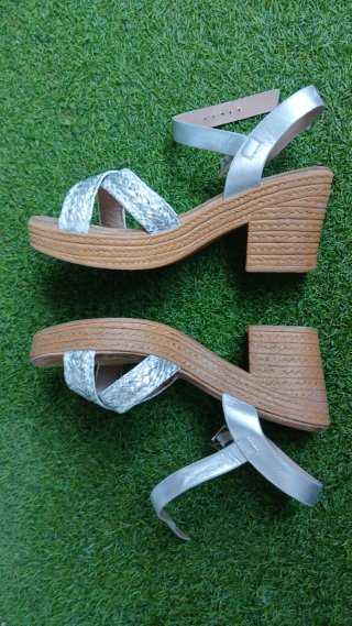 Elegantes Sandalias Plata Talla 39