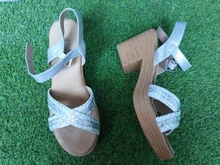 Elegantes Sandalias Plata Talla 39