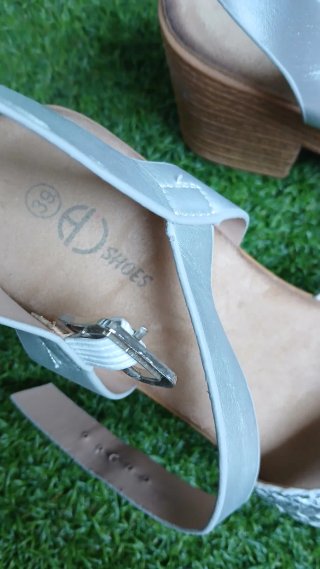 Elegantes Sandalias Plata Talla 39