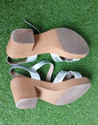 Elegantes Sandalias Plata Talla 39
