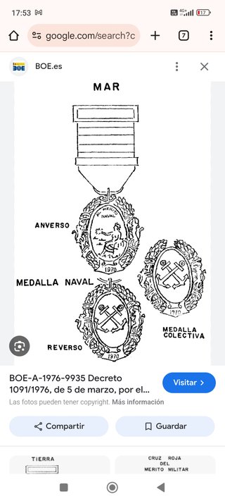 Medalla militar con ancla y cinta tricolor