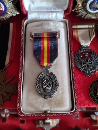 Medalla militar con ancla y cinta tricolor