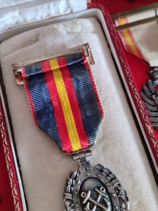 Medalla militar con ancla y cinta tricolor