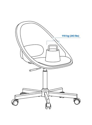 Silla de oficina ELDBERGET/MALSKAR, azul-negro