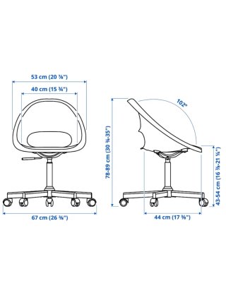 Silla de oficina ELDBERGET/MALSKAR, azul-negro