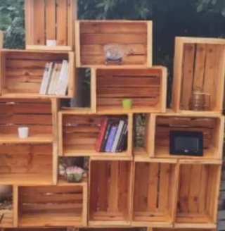 Lote 7 Cajas Madera Usadas para Decoración