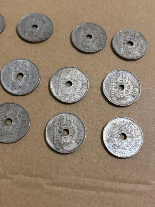 Lote 18 monedas 25 céntimos 1934
