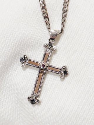 Collar y Colgante Cruz Oro 18k PlataDiamantesRubí
