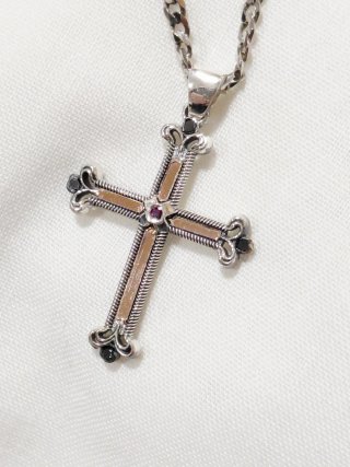 Collar y Colgante Cruz Oro 18k PlataDiamantesRubí
