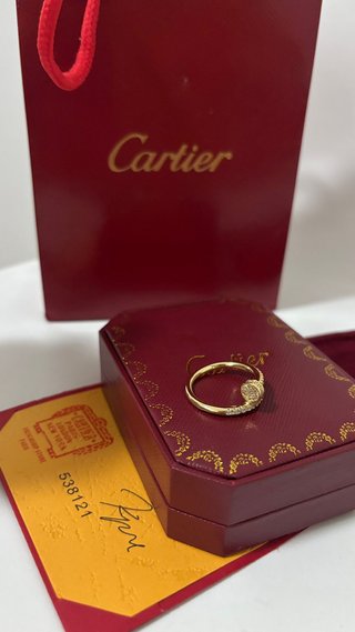 Anel Cartier Parafuso Dourado 18mm Novo
