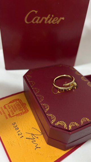 Anel Cartier Parafuso Dourado 18mm Novo
