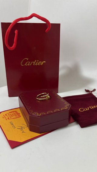 Anel Cartier Parafuso Dourado 18mm Novo