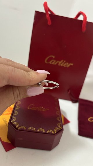 Anel Cartier Prateado 18mm Novo