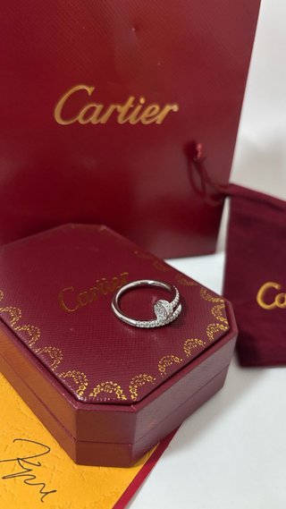 Anel Cartier Prateado 18mm Novo
