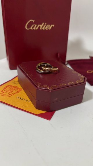 Anel Cartier 3 Ouros 18mm Novo