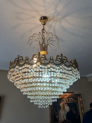 Lámpara de techo de cristal de Bohemia
