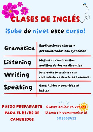 Clases particulares de inglés