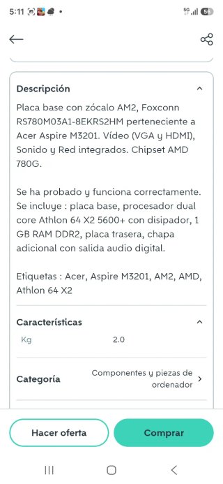 Placa base AMD nueva