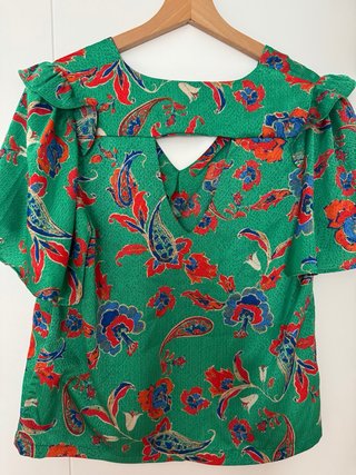 Camisa Grace & Mila verde estampado floral Talla S