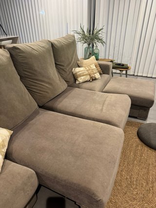 Sofá Chaiselongue 4 plazas gris tostado