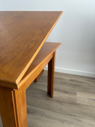 Mesa extensible + 4 sillas (madera maciza).