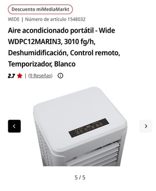 Aire Acondicionado Portátil Wide WDPC12MARIN3