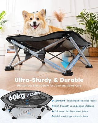 PECUTE cama Perros elevada L 81x75x20cm 60kg