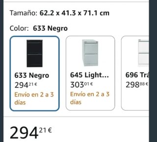 Armario archivador Bisley 2 cajones negro