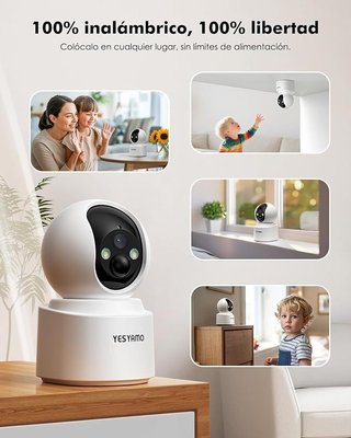 YESYAMO Cámara WiFi 2.5K 4MP Batería 6000mAh
