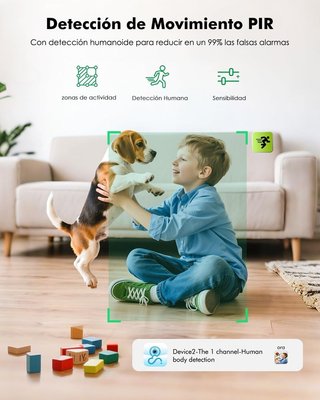 YESYAMO Cámara WiFi 2.5K 4MP Batería 6000mAh