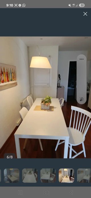 Mesa extensible blanca de madera